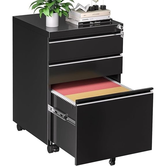 INTERGREAT 3-Drawer Locking Metal File Cabinet