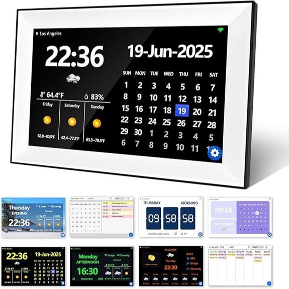 WiFi 10.1 Digital Alarm Clock for Seniors