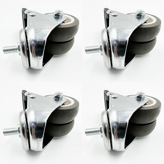 4-Pack 2 M8 Locking Swivel Casters with Brake