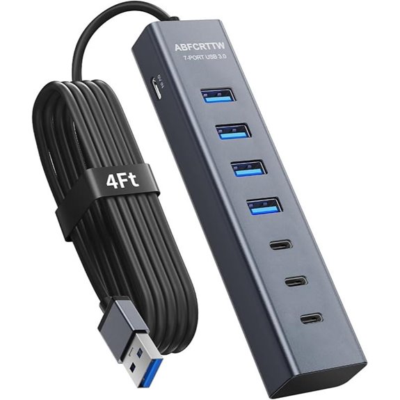 7-Port USB 3.0 Hub with USB-C & A Ports