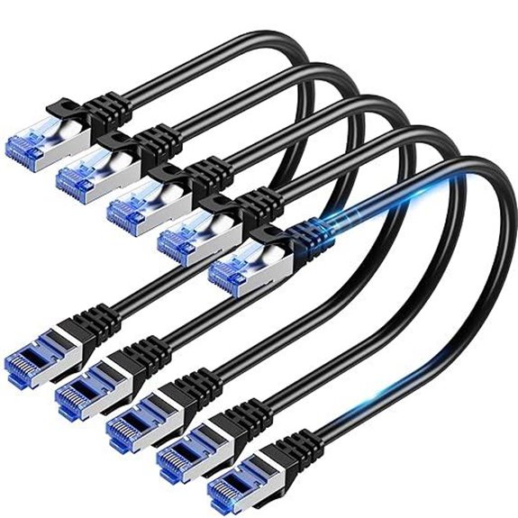 Shielded Cat6A Ethernet Cable 10Gbps (5 Pack)