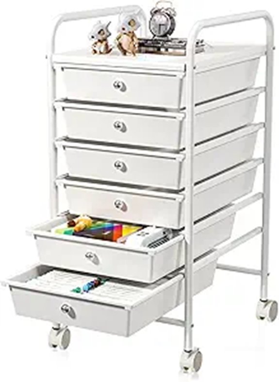 6-Drawer Plastic Rolling Storage Cart
