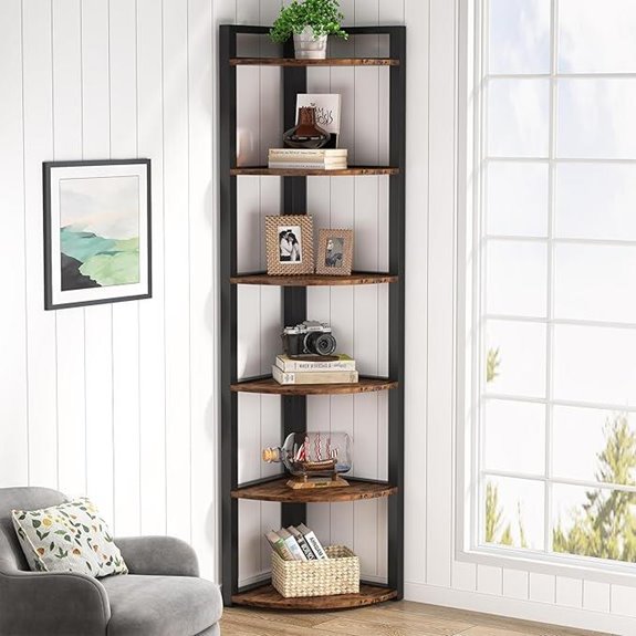 Tribesigns 6-Tier Corner Shelf for Small Spaces