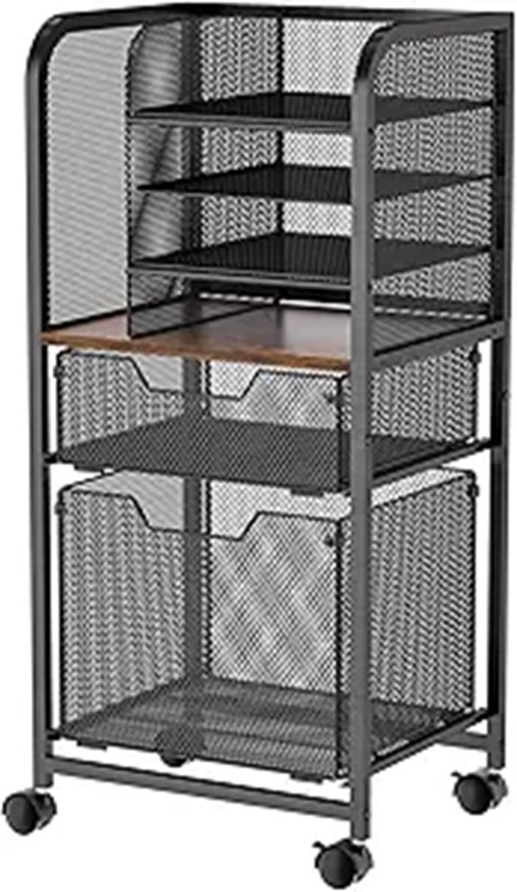six tier mobile storage cart