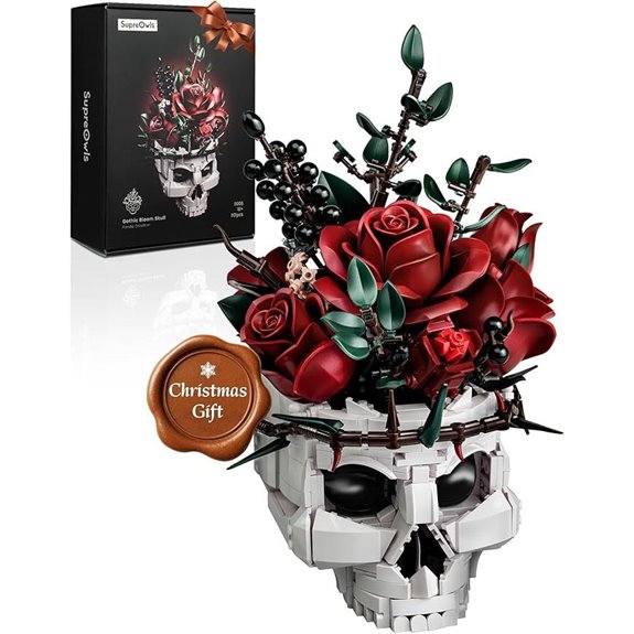 iATOM Skull Roses Bouquet Building Kit for Decor