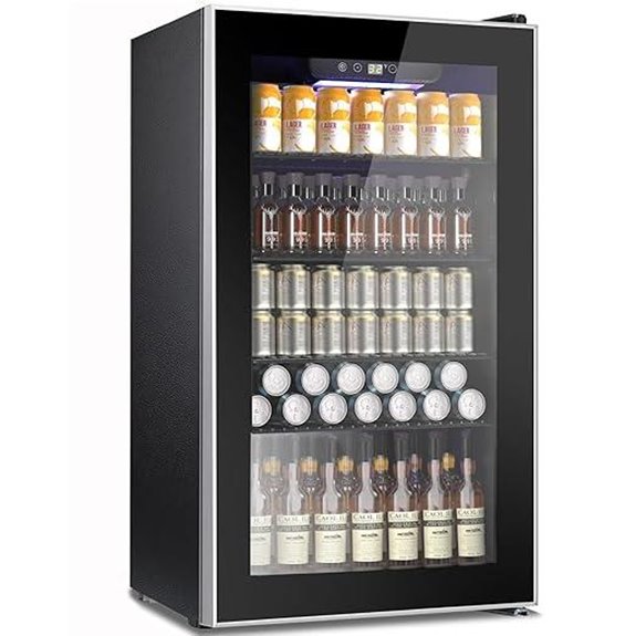 COWSAR Mini Beverage Fridge with Glass Door