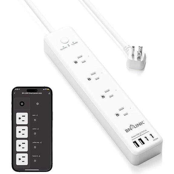 BN LINK Smart Power Strip with 4 Outlets & USBs