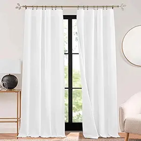 RYB HOME 3-in-1 Soundproof Linen Curtains Grey