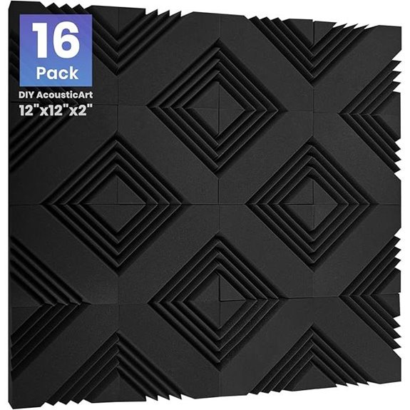 Focusound 16 Pack Acoustic Foam Panels with Adhesive