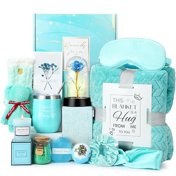 Relaxing Spa Gift Basket with Roses and Blanket