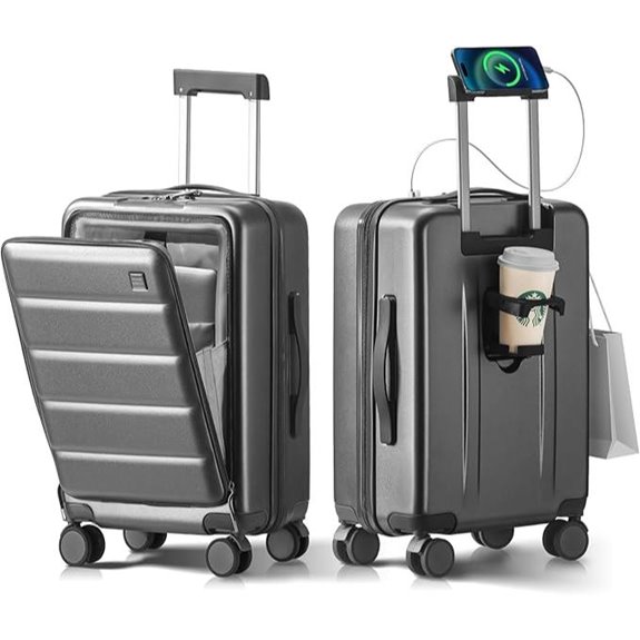 20-In Carry-On Luggage with Spinner Wheels and TSA Lock