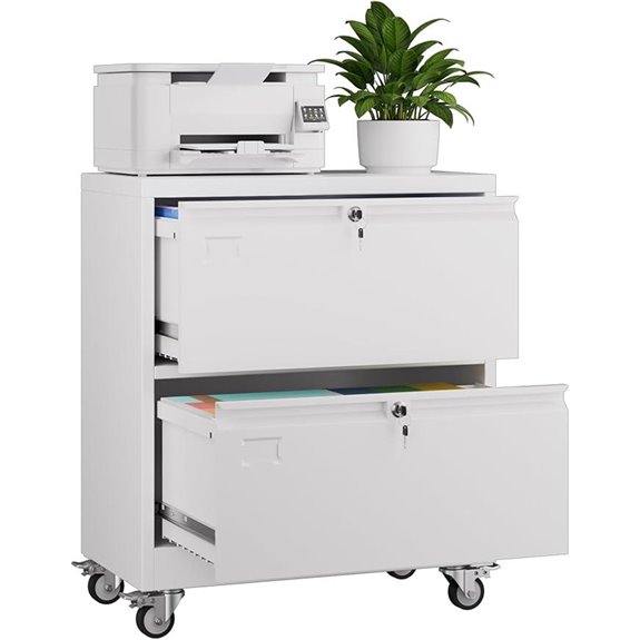 METAN 2-Drawer Steel File Cabinet on Wheels