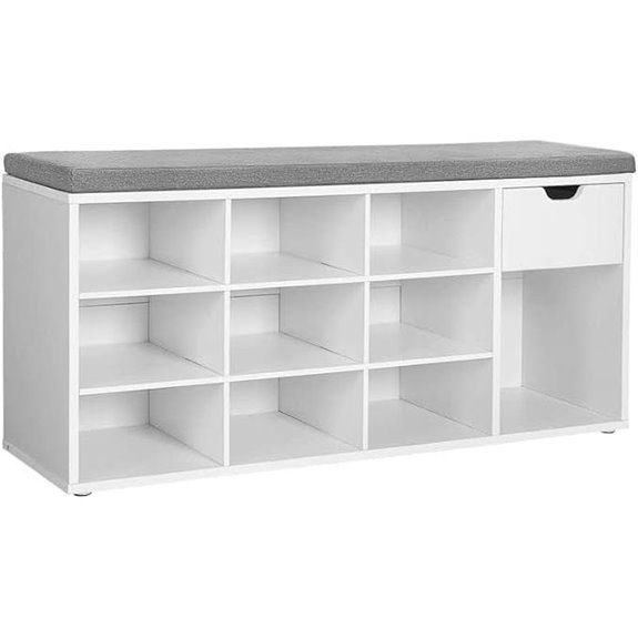 VASAGLE CUSTOS Storage Bench with Cushion and Drawers
