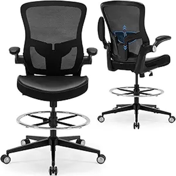 Heavy Duty Drafting Chair with Lumbar & Footrest