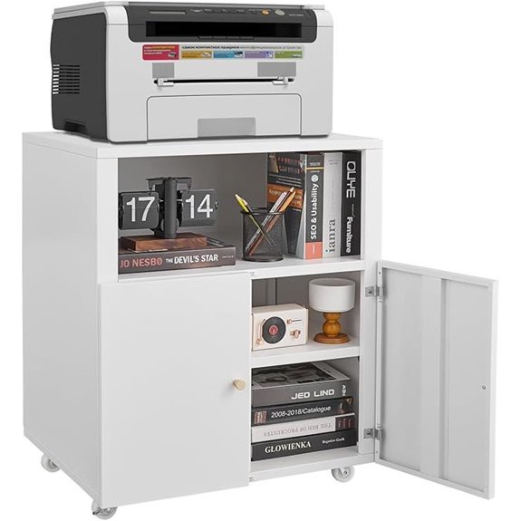 Heavy Duty Metal Printer Stand with Storage