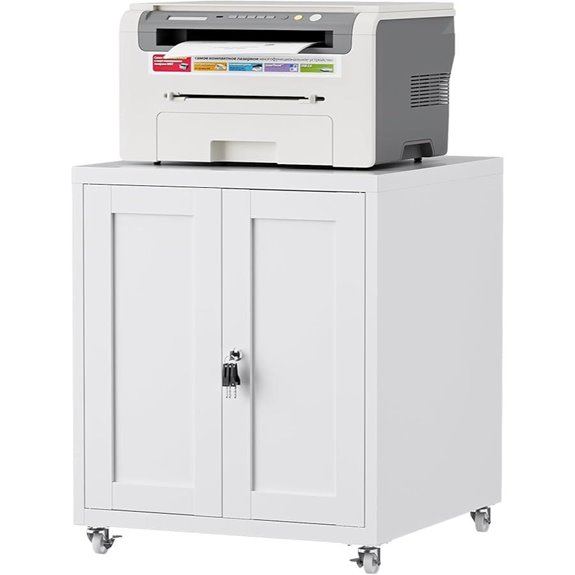 Heavy-Duty Printer Stand with Storage and Lock