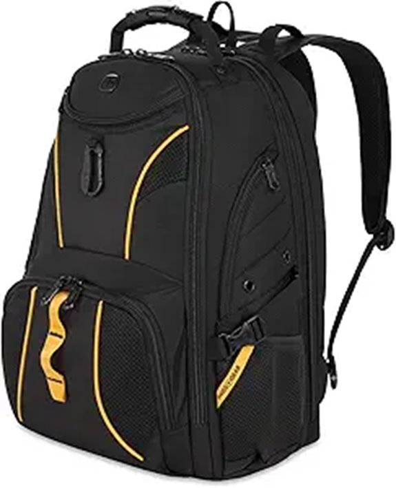 SwissGear 1900 Scansmart TSA 17 Laptop Backpack Black/Gold 19-Inch