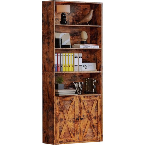 IRONCK 70-Inch Floor Standing Bookcase with Doors
