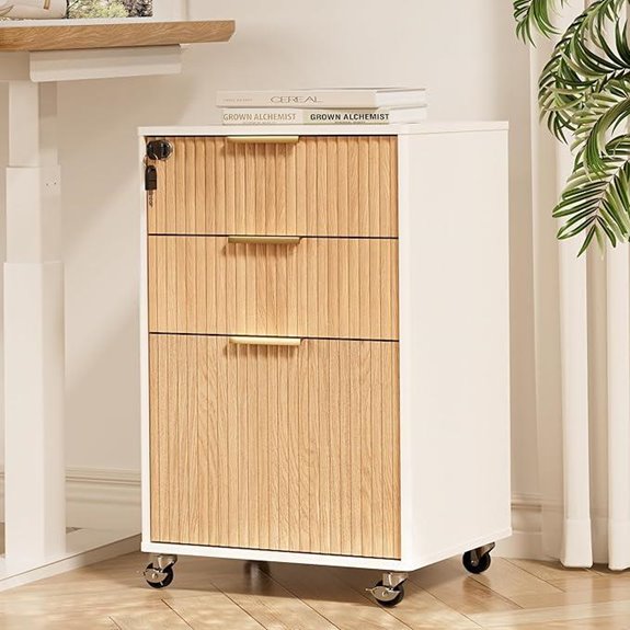 3-Drawer Locking Mobile File Cabinet