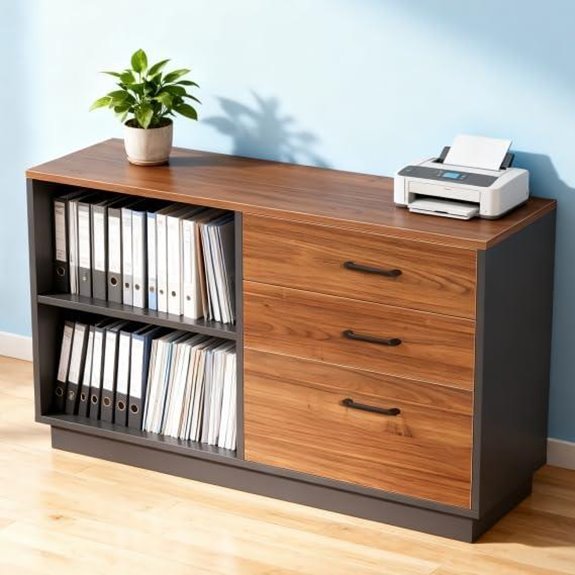 Tribesigns 3-Drawer File Cabinet with Shelves