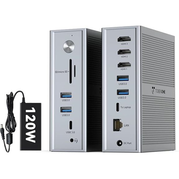 TobenONE 3-Monitor Docking Station for Mac & Windows