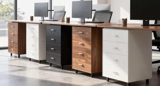top standing desk drawer units