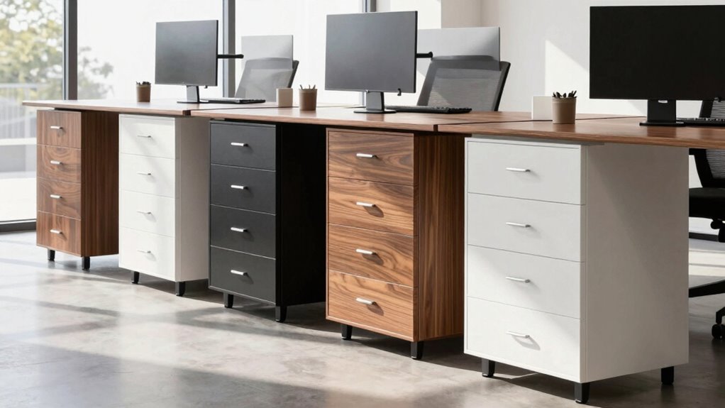 top standing desk drawer units