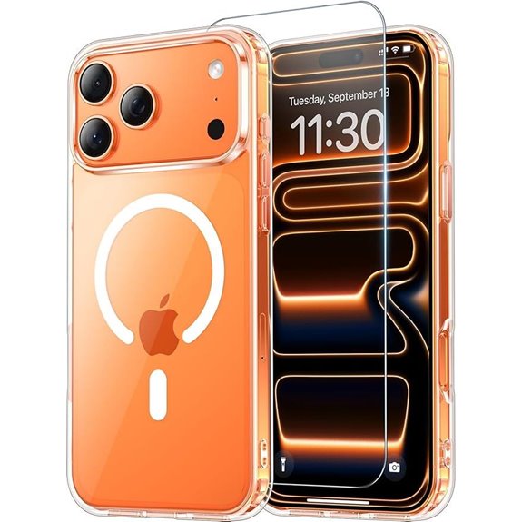 Temdan Clear iPhone 17 Pro Max Case with Screen Protector