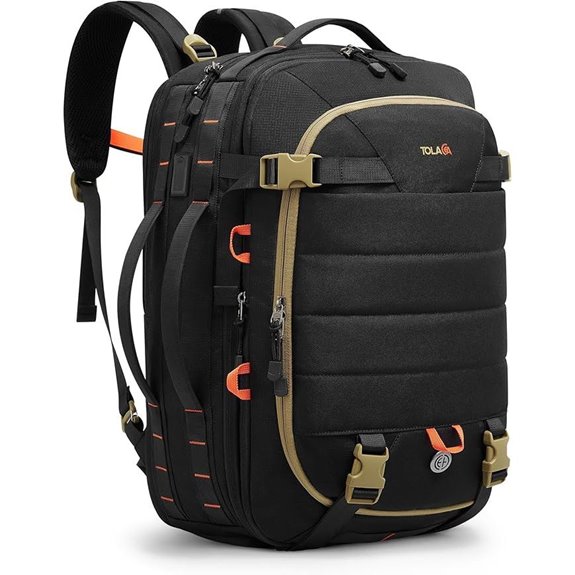 Tolaccea TSA Friendly Travel Backpack with Dual Laptop Slots
