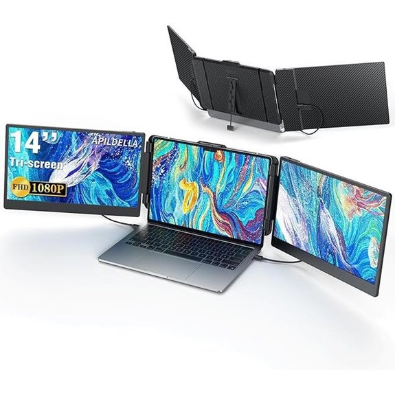 Triple Laptop Screen Extender with Dual 1080P Monitors