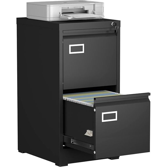 2-Drawer Locking Filing Cabinet for Home Office