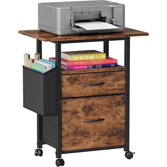 GYIIYUO 2-Drawer Mobile Filing Cabinet with Desktop