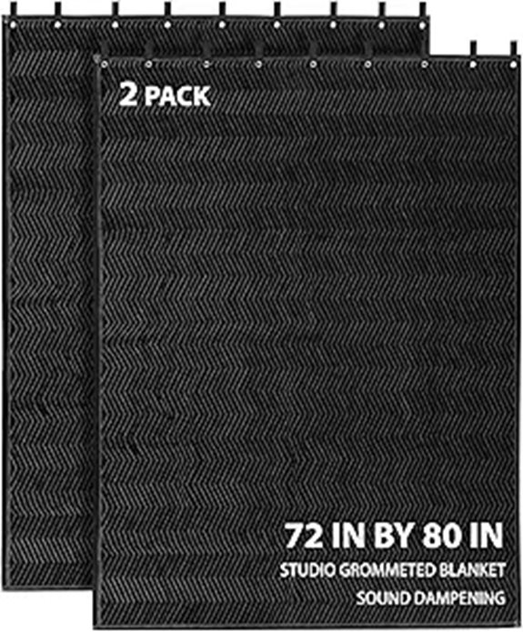 Large Sound Dampening Blankets (2-Pack 80x72)