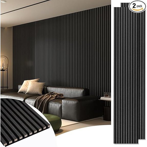 Art3d 2-Pack 108 x 12 Acoustic Wood Wall Panels