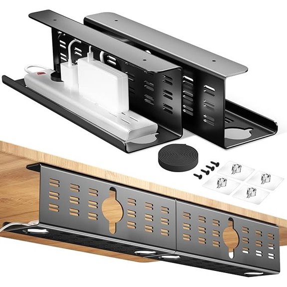 Cinati 2 Pack Under Desk Cable Management Tray