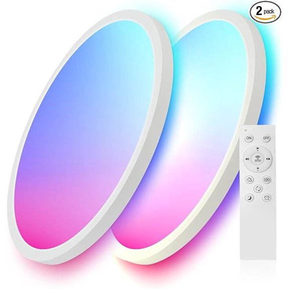 two rgb ceiling lights