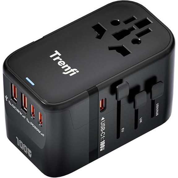 Universal 100W GaN Travel Adapter with USB-C PD