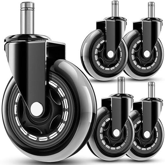 RidRed Office Chair Wheels - Universal Rubber Casters