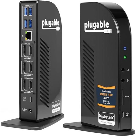 Plugable 13-in-1 USB-C Dock with Triple 4K Monitors