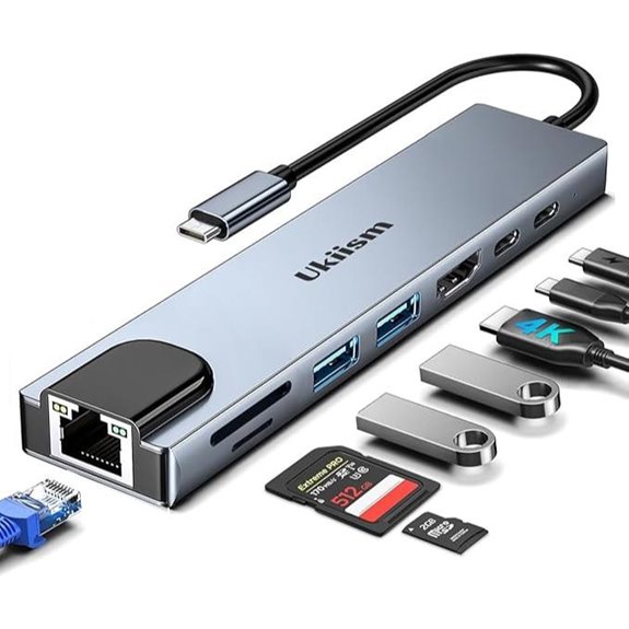 USB-C Hub Dock with HDMI Ethernet SD/TF 100W PD
