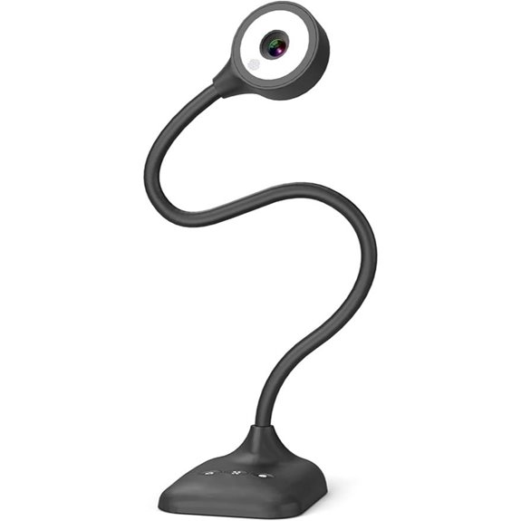 USB Document Camera with LEDs and Dual Mic