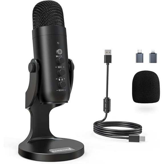 ZealSound USB Condenser Microphone with Headphone Jack