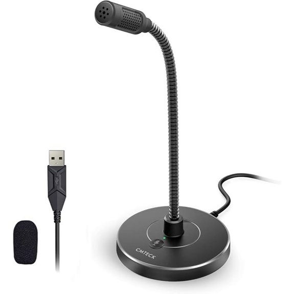 CMTECK USB Microphone with Noise Cancellation and Mute