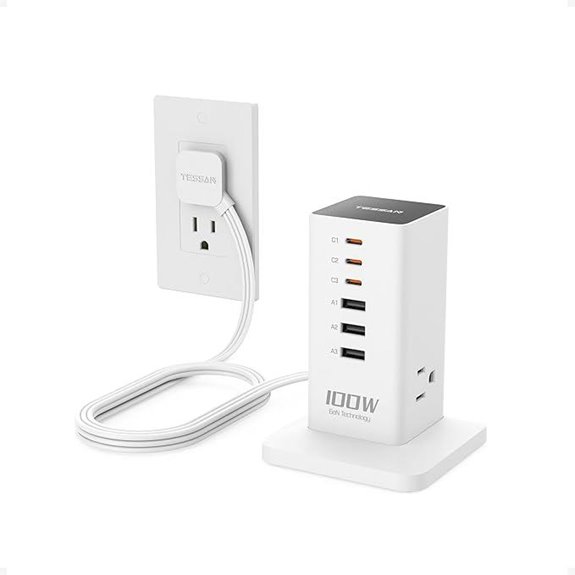 TESSAN 9-in-1 100W USB-C Power Strip Charger