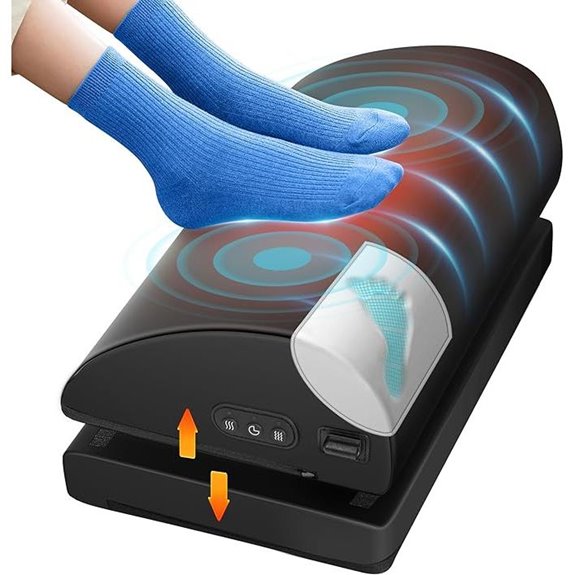 Heated Ergonomic Footrest with Vibration Massage