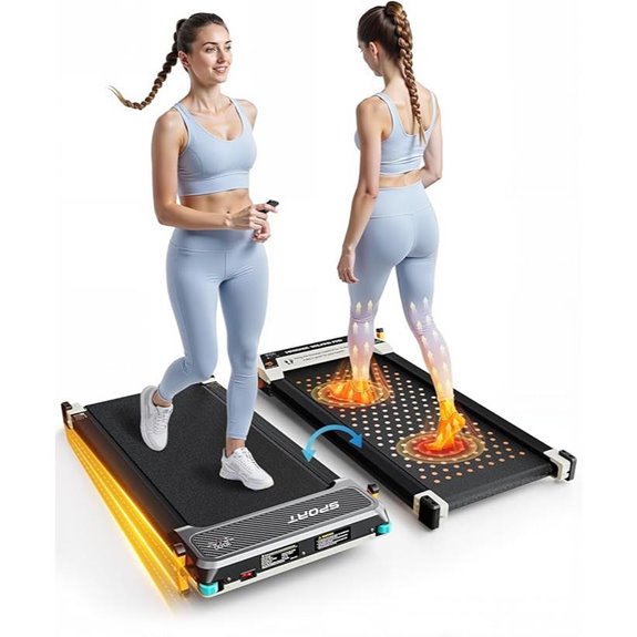 FUNRAY 2-in-1 Walking Pad Treadmill with Massage