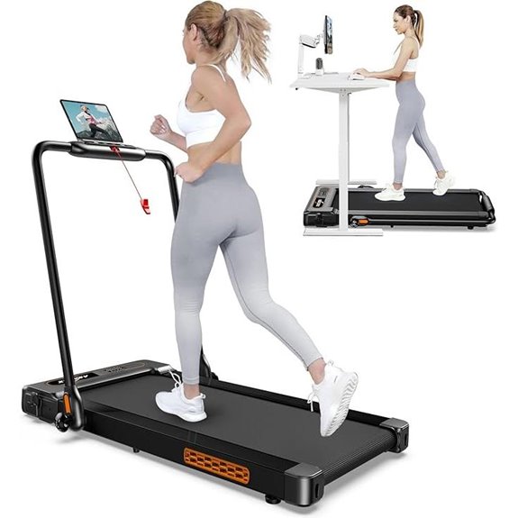 Walking Pad Treadmill with Handrail and LED Display