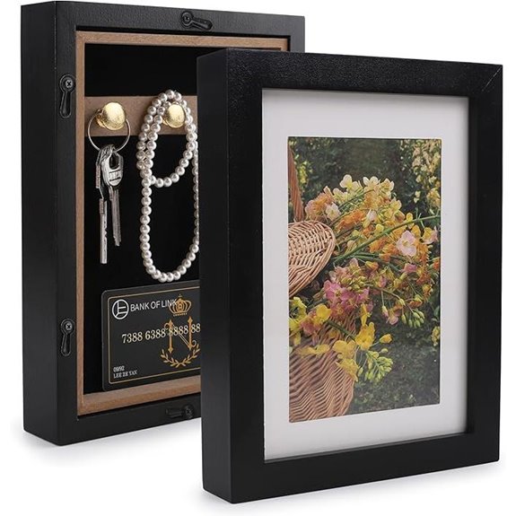 Hidden Wall-Mounted Picture Frame Safe with Secret Compartment