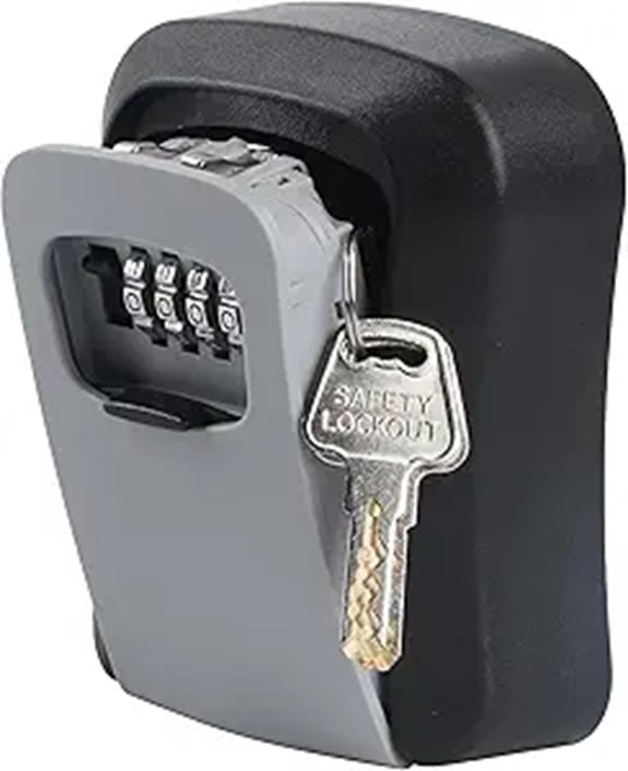 Wall-Mounted Waterproof Key Lock Box for Garage and Home