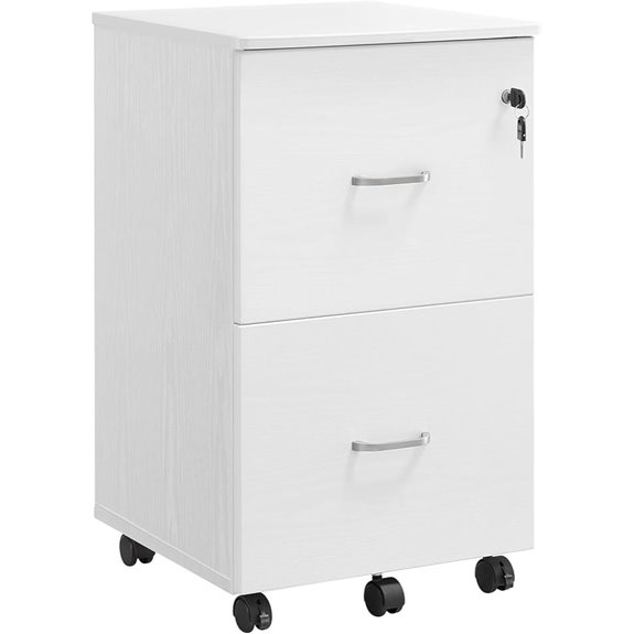 VASAGLE 2-Drawer Locking File Cabinet White
